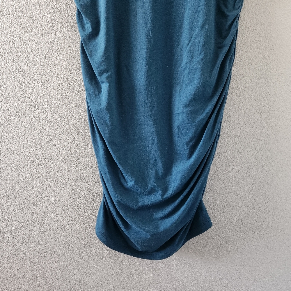 Babaton Contour Ruched Midi Dress Medium Aritzia Fitted T-Shirt Casual Summer - Picture 4 of 12